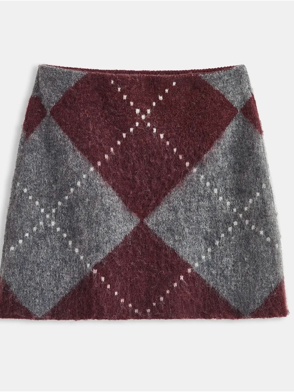 NWT the COMMENSE Wool Blend Argyle Knit Skirt Sz S